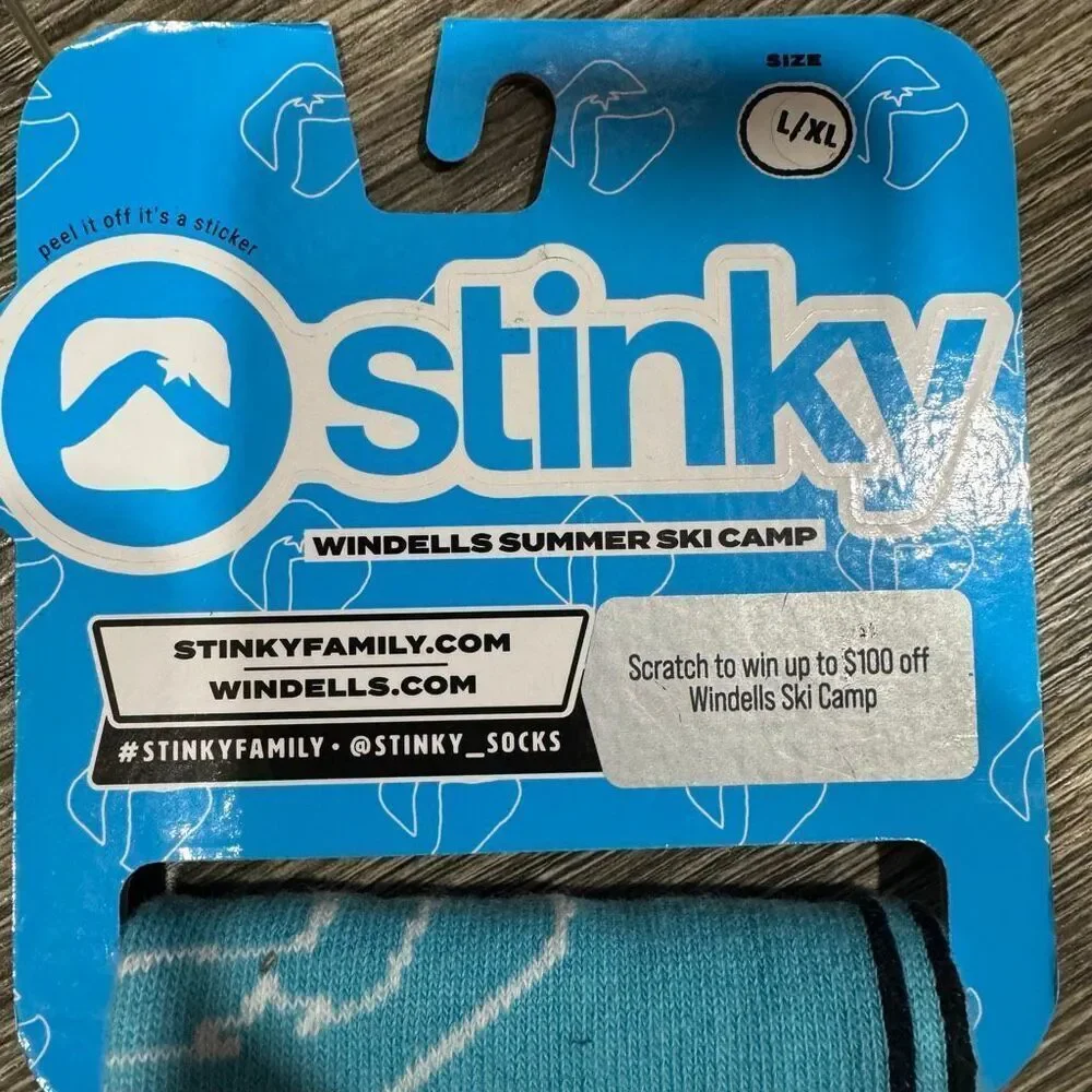 WINDELLS X STINKY L/XL Ski Socks Blue